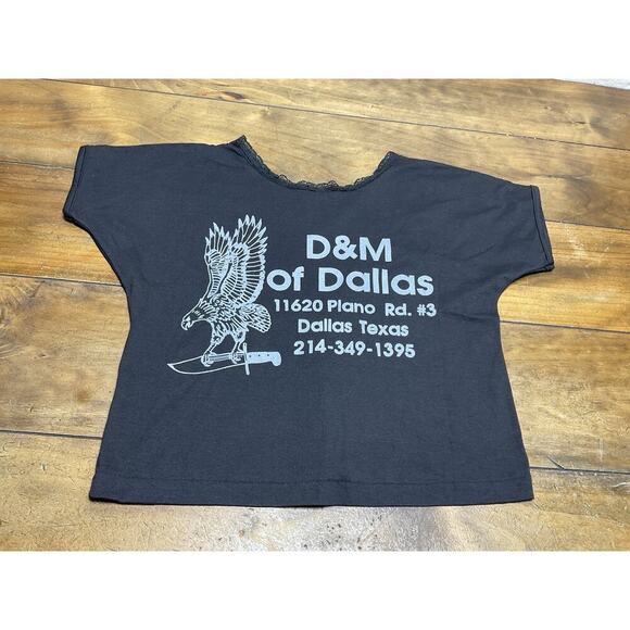 Vtg Harley Davidson 3D Emblem Womens V-Neck Lace Biker Crop Shirt Size Small - Picture 7 of 9